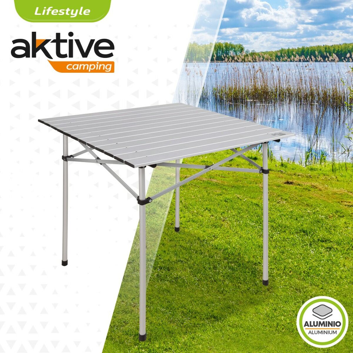 Fällbord Aktive Silvrig Aluminium 70 x 70 x 70 cm (4 antal) finns hos Aktivcamping