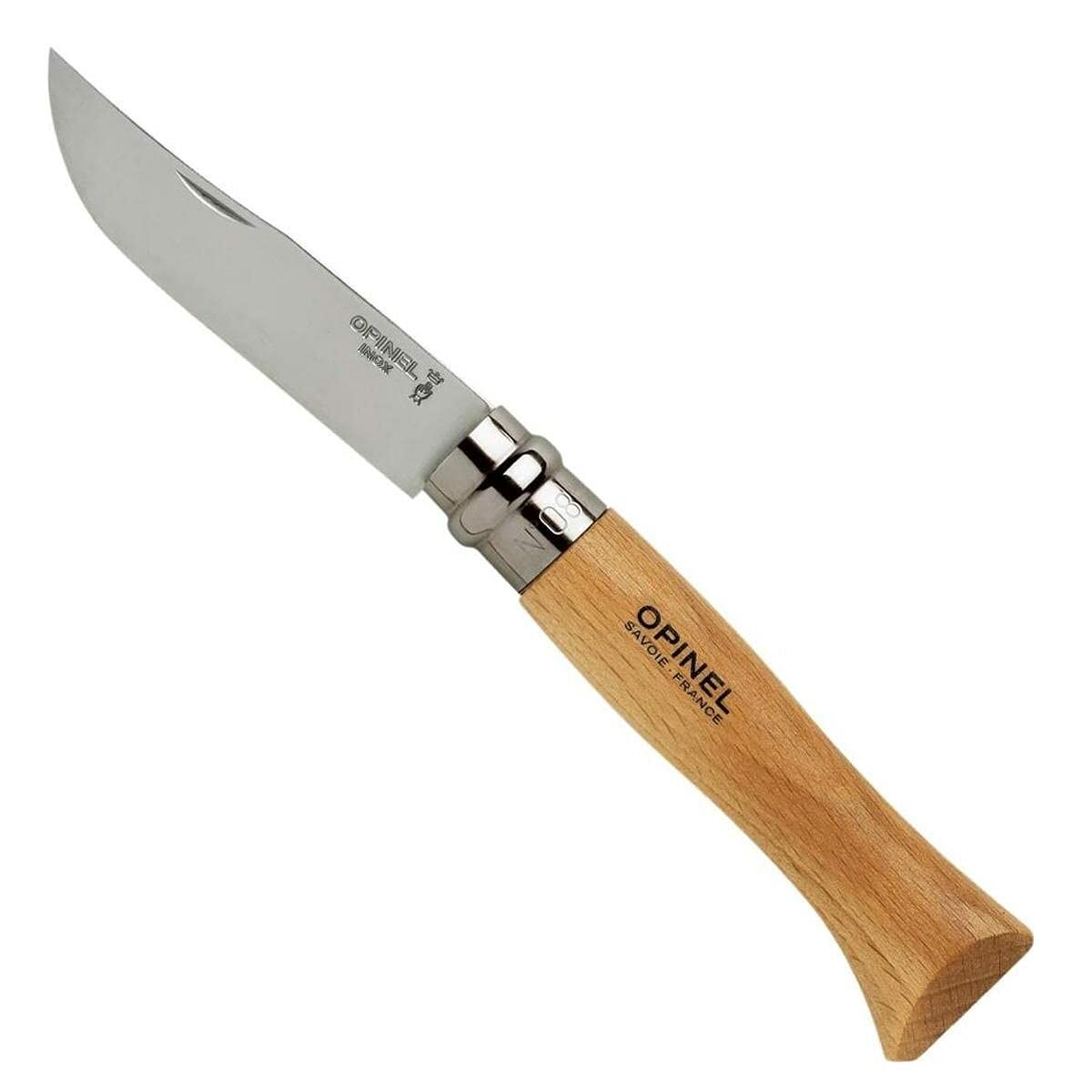 Fällkniv Opinel Nº8 8,5 cm Rostfritt stål Bokträ finns hos Aktivcamping