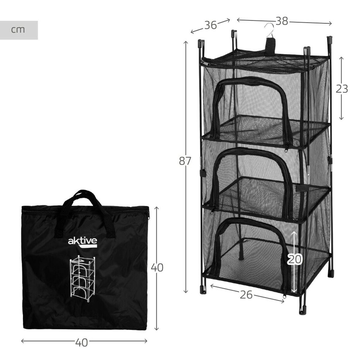 Förvaringshylla Aktive 38 x 87 x 36 cm 4 antal finns hos Aktivcamping