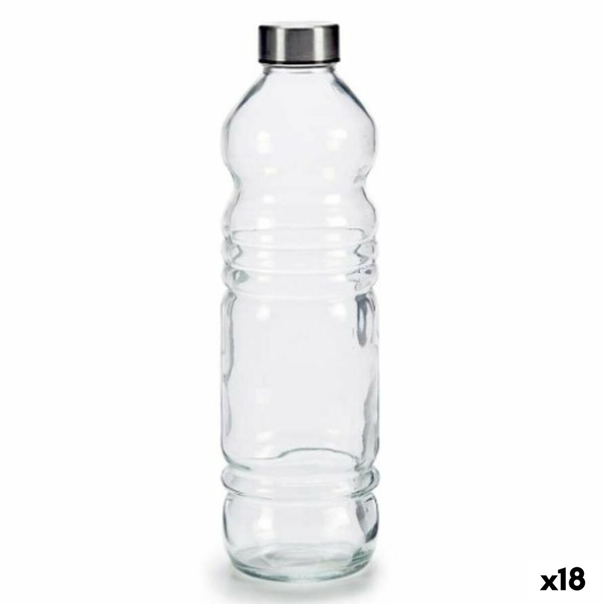 Glasflaska Transparent Silvrig Glas 1,1 L 8 x 31 x 8 cm (18 antal) - finns hos Aktivcamping