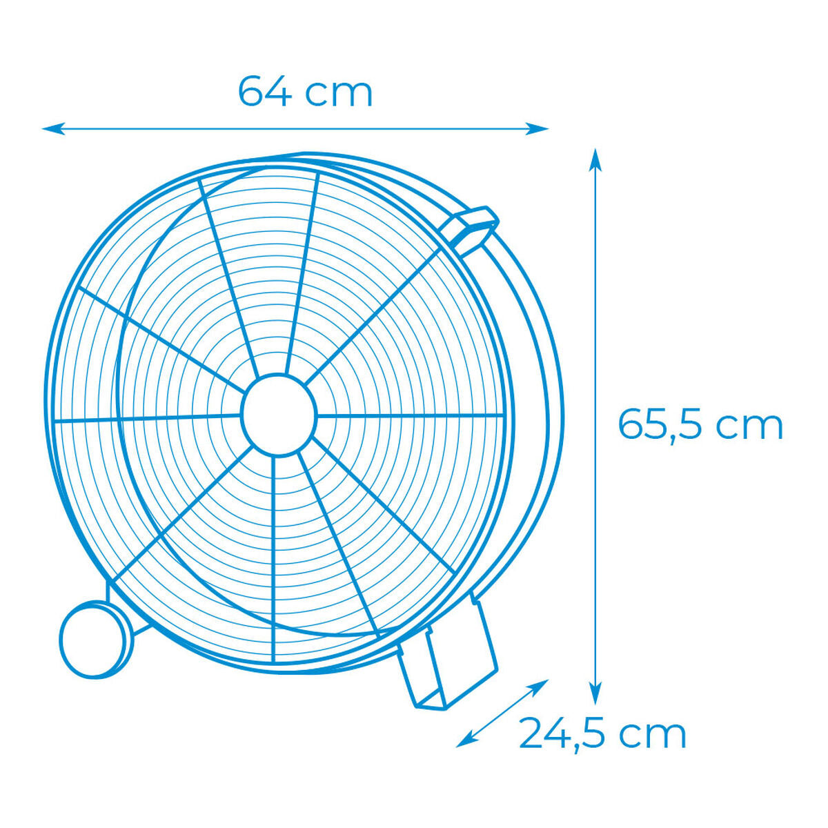 Golvfläkt EDM Svart 180 W Ø 60 cm industriell - finns hos Aktivcamping