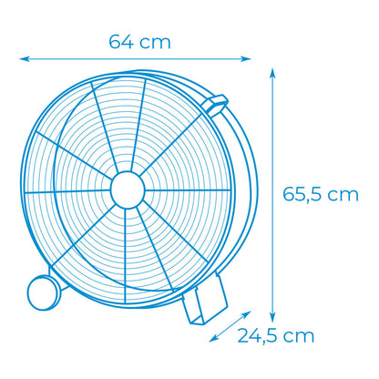 Golvfläkt EDM Svart 180 W Ø 60 cm industriell - finns hos Aktivcamping