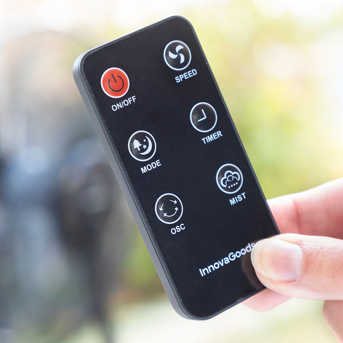 Golvfläkt med fjärrkontroll InnovaGoods Mistinn Svart 90 W 2,8 L - finns hos Aktivcamping