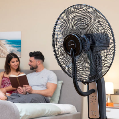 Golvfläkt med fjärrkontroll InnovaGoods Mistinn Svart 90 W 2,8 L - finns hos Aktivcamping