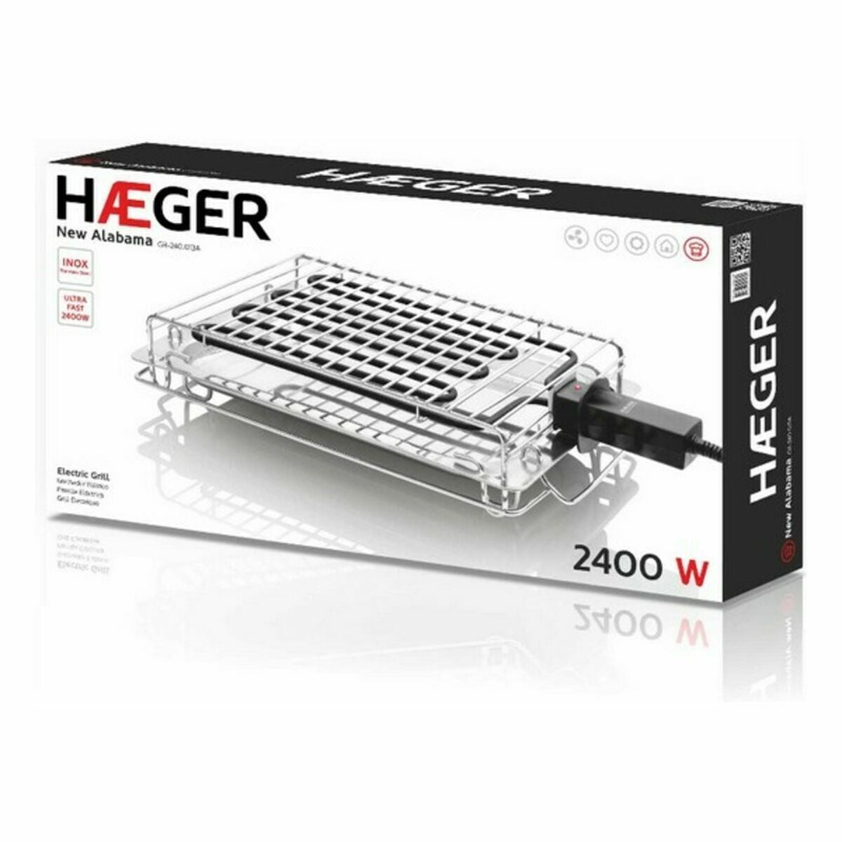 Grill Haeger GR-240.013A 2400W Svart Multicolour 2400 W (395 x 275mm) finns hos Aktivcamping