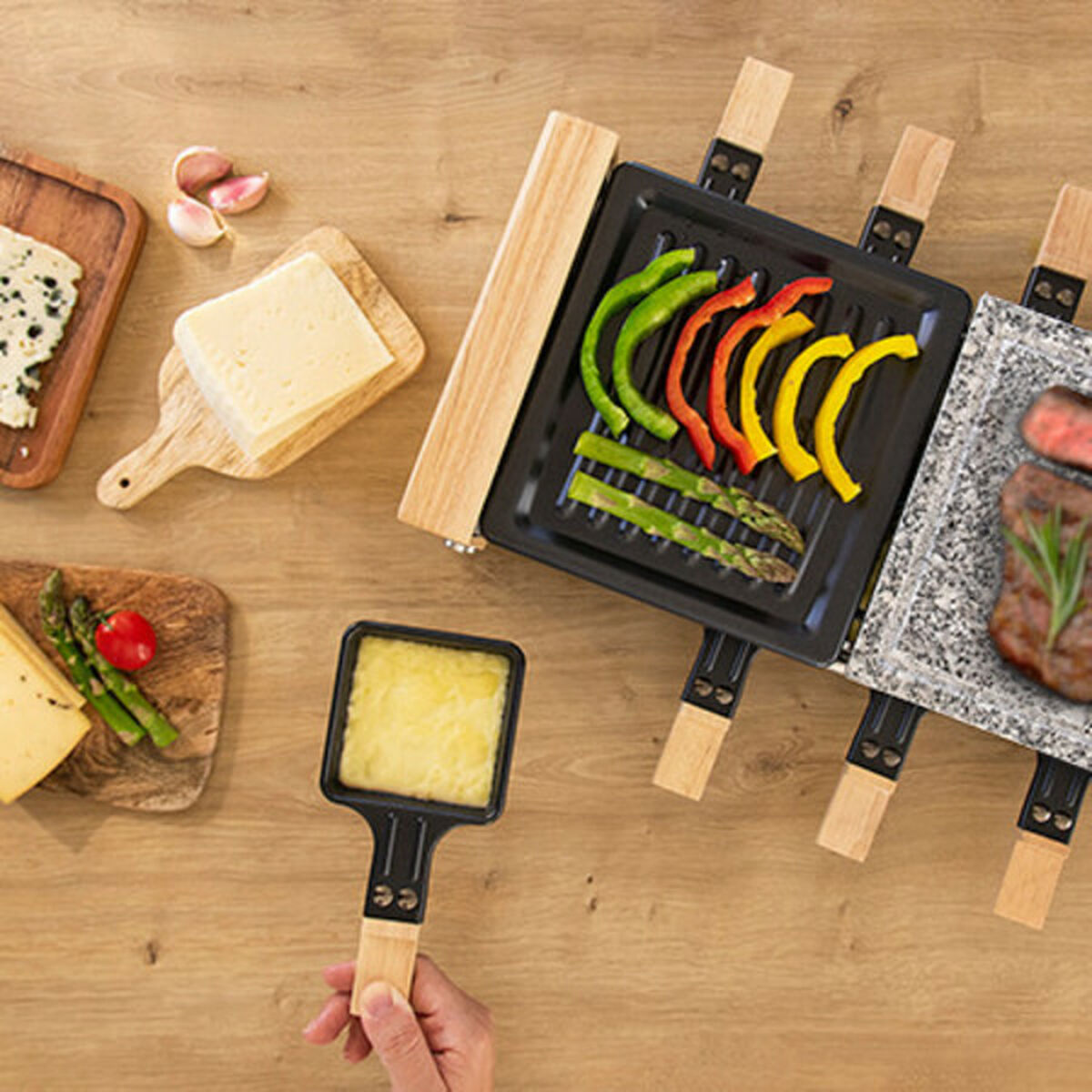 Grillplatta Cecotec Cheese&Grill 8400 Wood MixGrill 1200 W finns hos Aktivcamping