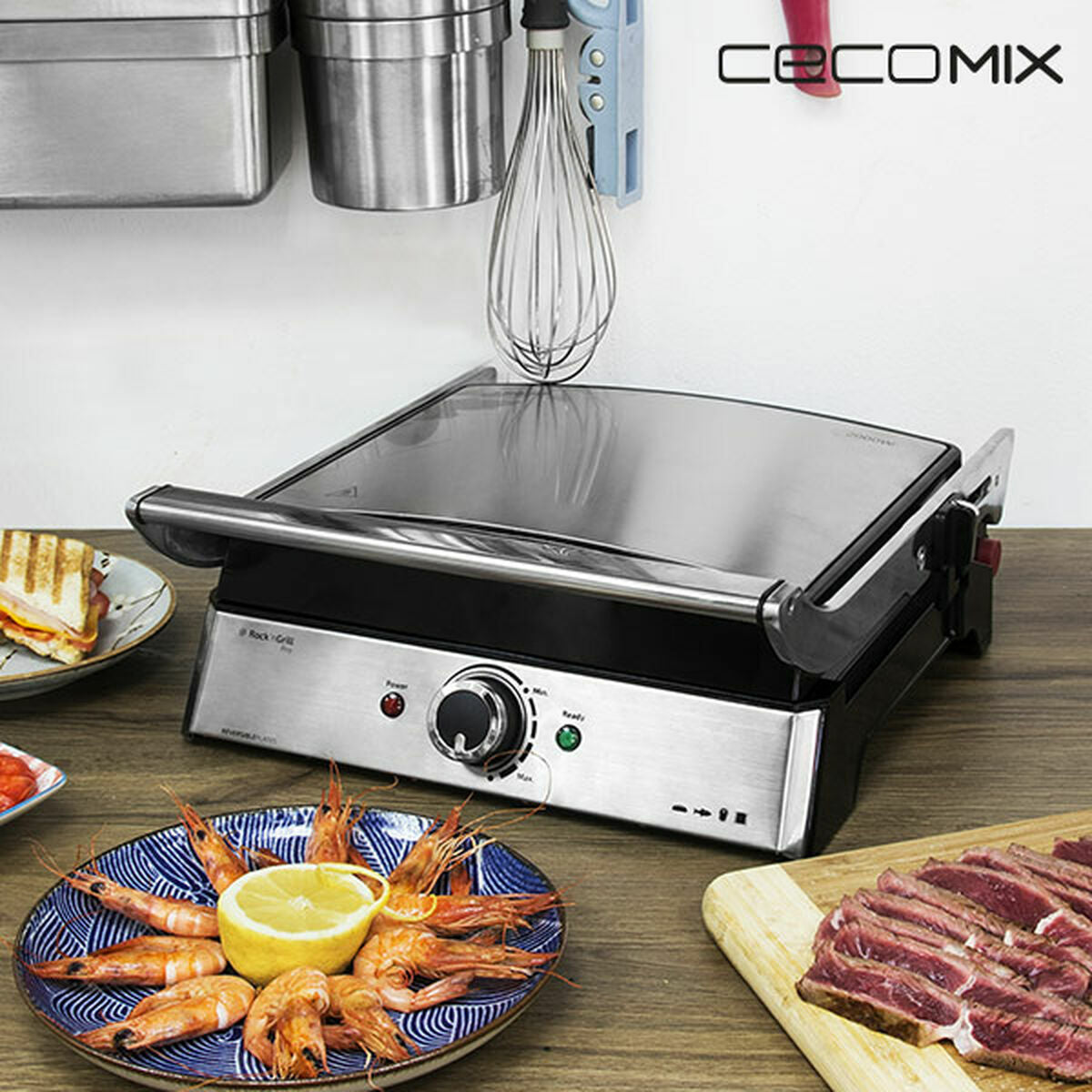 Grillplatta Cecotec Rock'nGrill Pro Silvrig 2000 W finns hos Aktivcamping