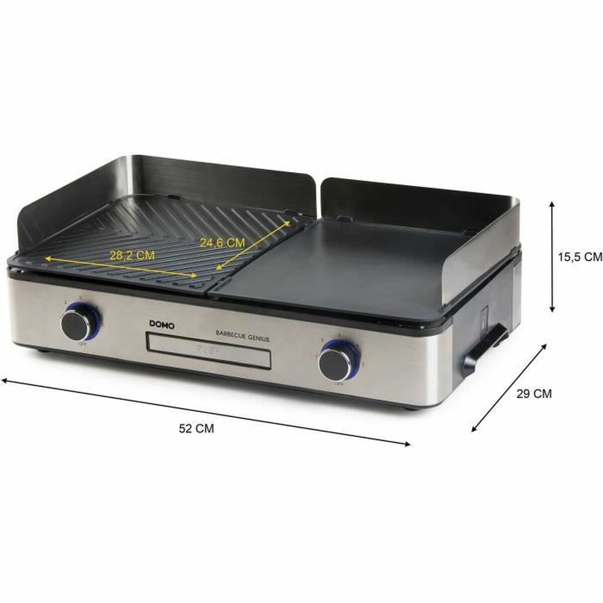 Grillplatta DOMO Svart 2200 W finns hos Aktivcamping