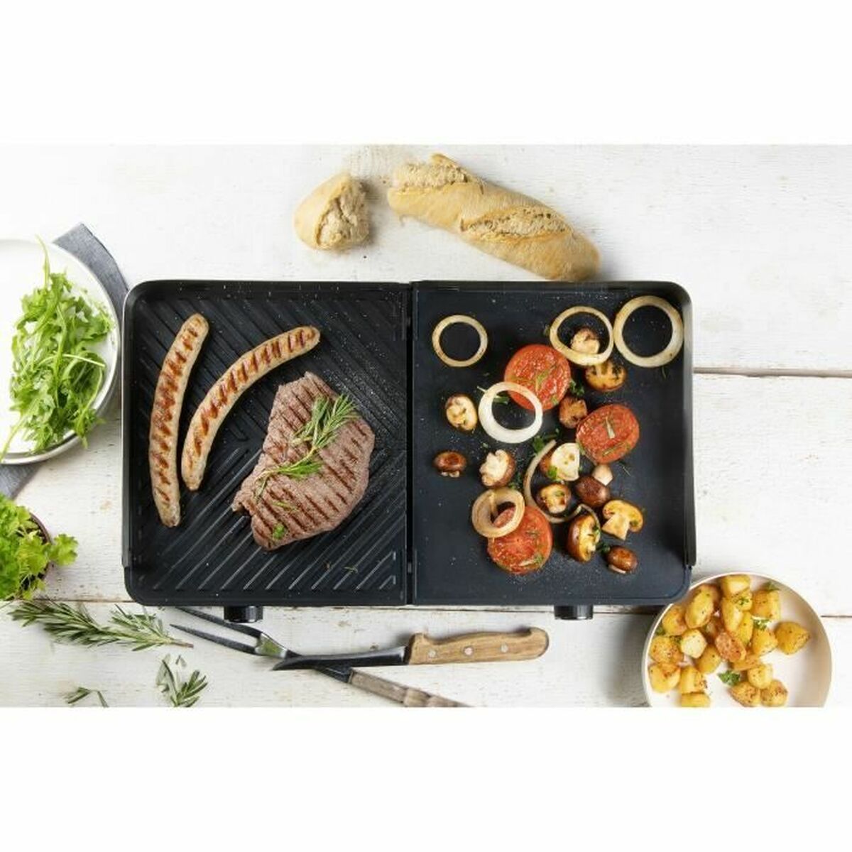 Grillplatta DOMO Svart 2200 W finns hos Aktivcamping