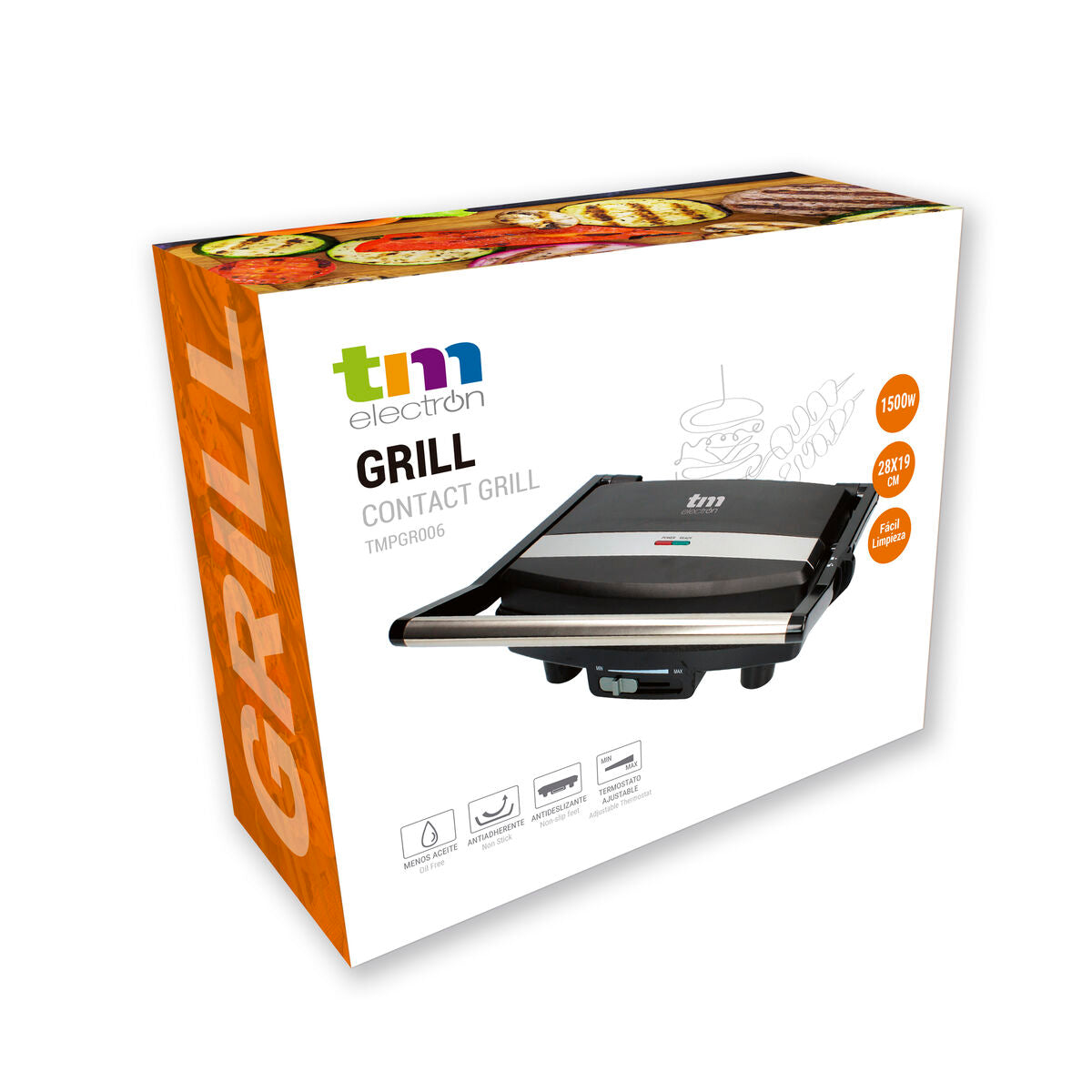Grillplatta TM Electron 1500 W 28 x 19 cm Stål finns hos Aktivcamping