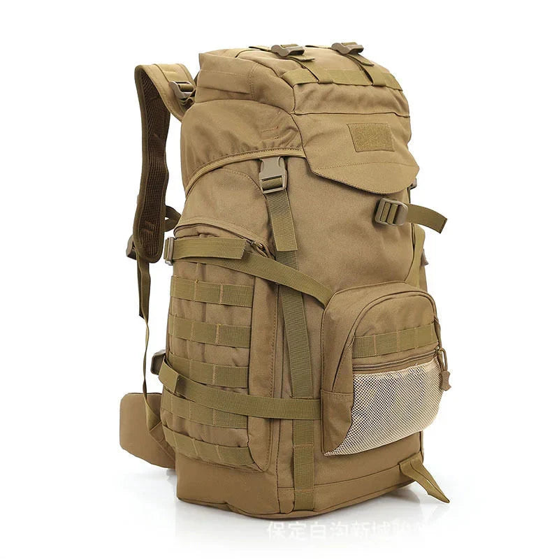 Vattentät Ryggsäck för Camping Khaki 60L