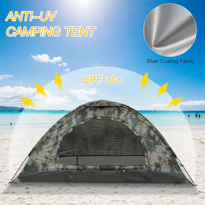 Tält för en person med Mesh Ventilation UV-Skydd Grön Ultralätt Camping