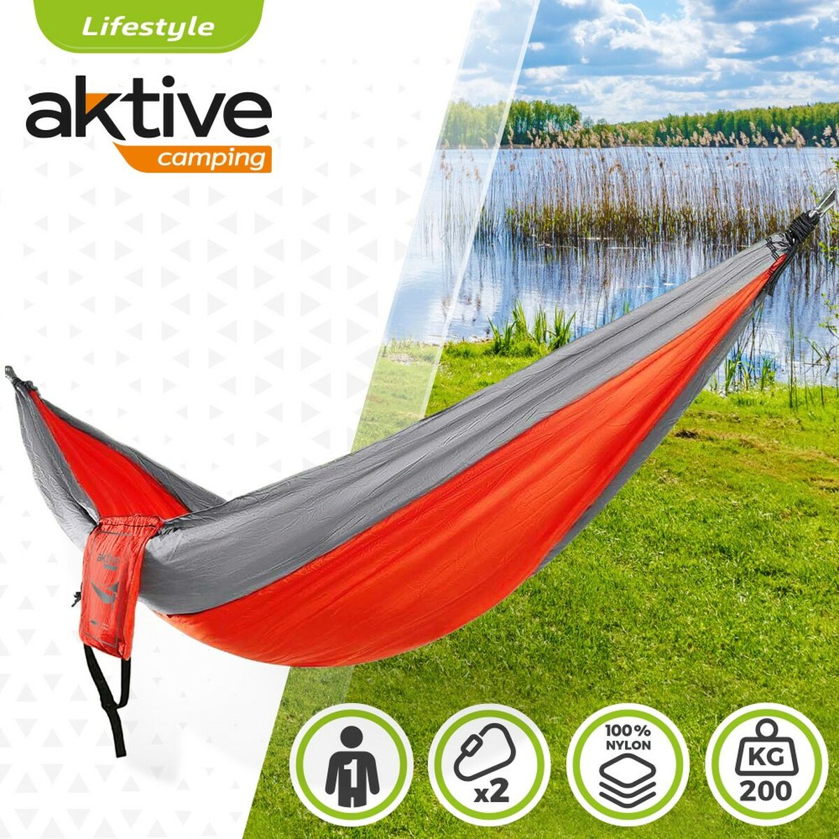 Hängmatta Aktive 300 x 0,5 x 140 cm finns hos Aktivcamping