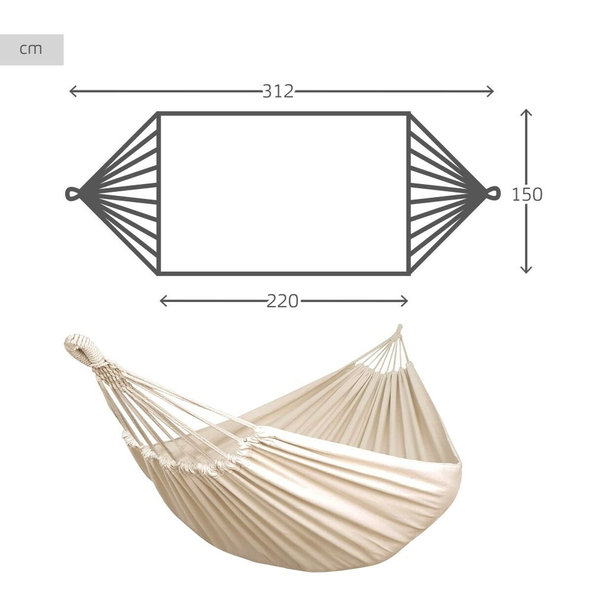 Hängmatta Aktive Beige 220 x 150 cm (2 antal) finns hos Aktivcamping