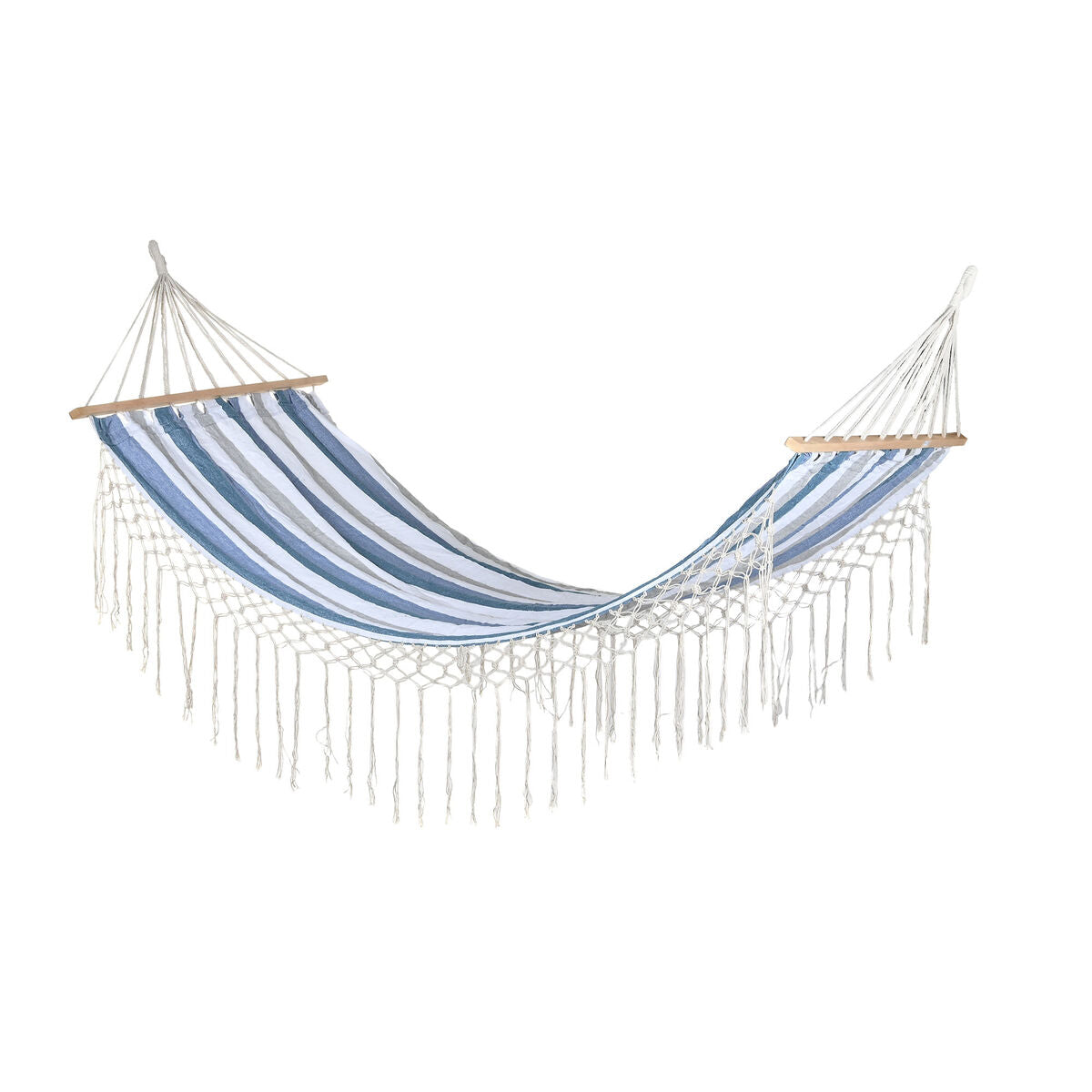 Hängmatta DKD Home Decor Ränder Blå Vit (200 x 100 x 5 cm) - finns hos Aktivcamping
