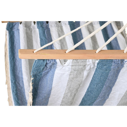 Hängmatta DKD Home Decor Ränder Blå Vit (200 x 100 x 5 cm) - finns hos Aktivcamping