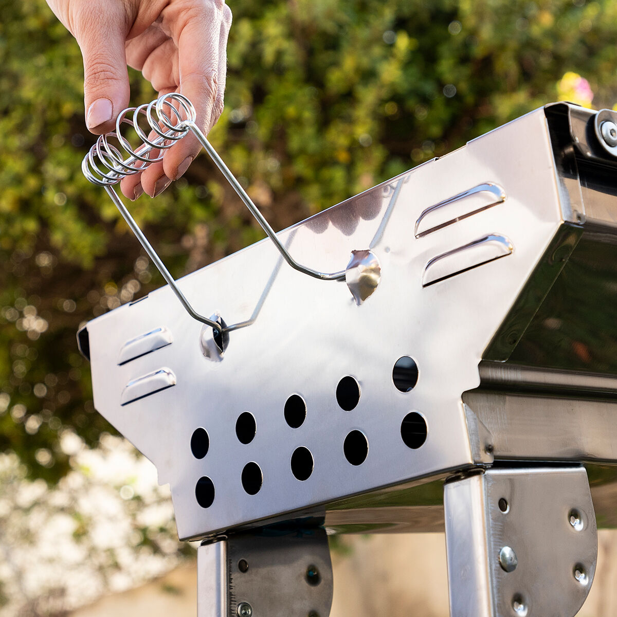 Hopfällbar Kolgrill i Rostfritt Stål ExelQ InnovaGoods finns hos Aktivcamping