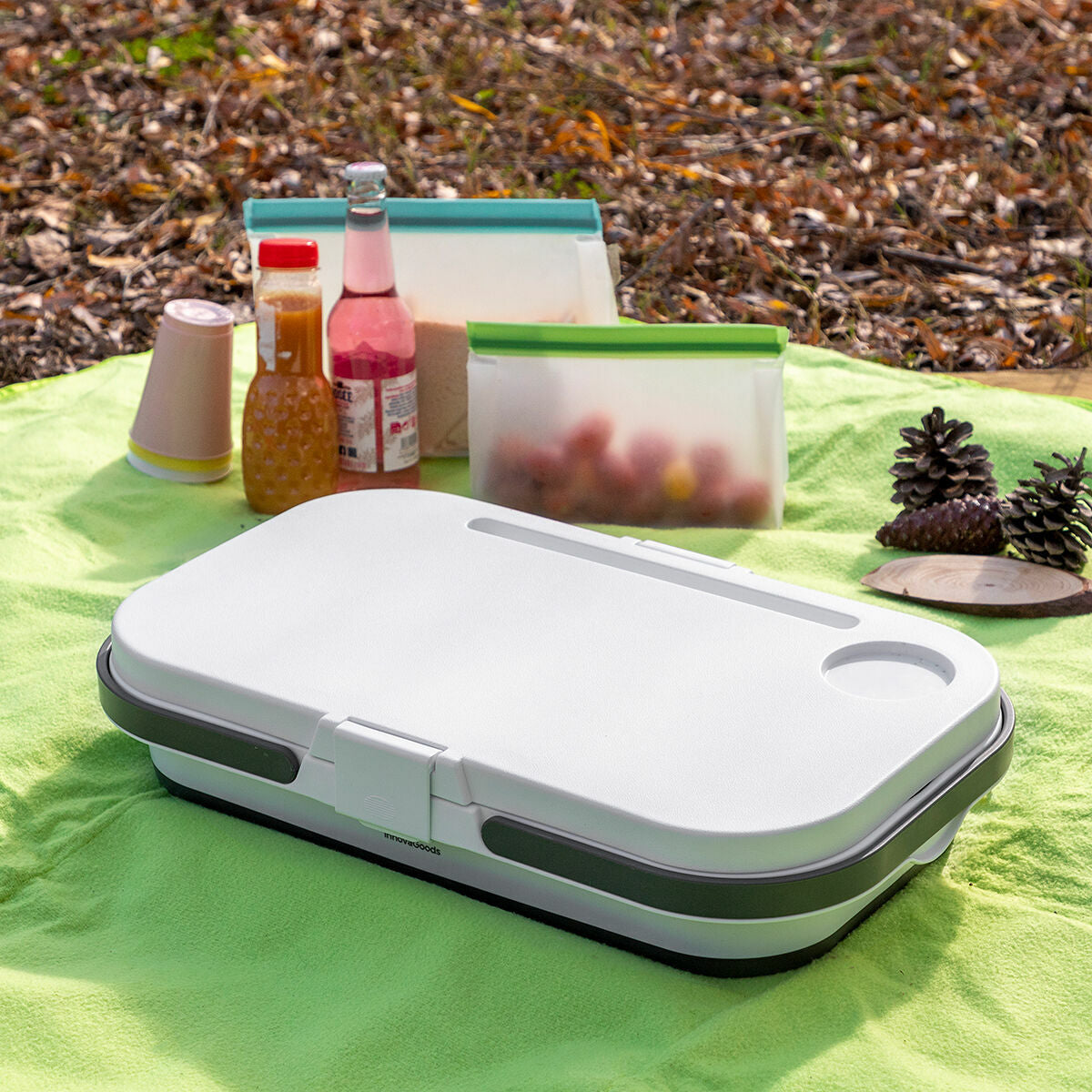 Hopfällbar Picknickkorg med Bordslock Pickning InnovaGoods finns hos Aktivcamping