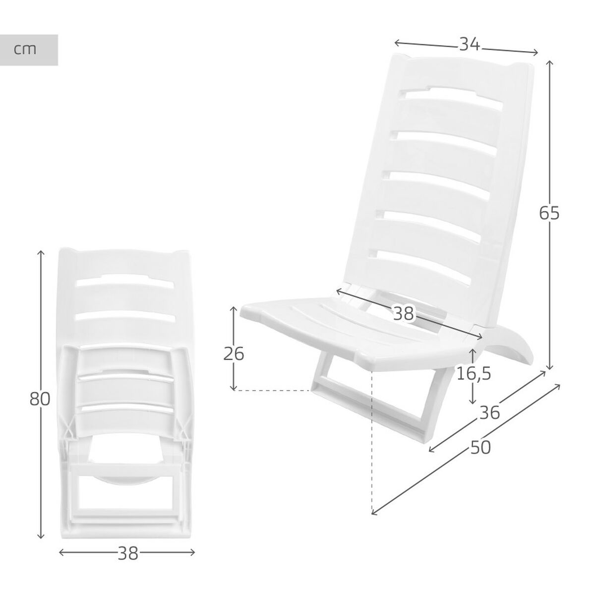 Hopfällbar Stol Aktive 38 x 65 x 36 cm (4 antal) finns hos Aktivcamping