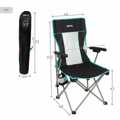 Hopfällbar Stol Aktive 48 X 102 X 48 CM (2 antal) finns hos Aktivcamping