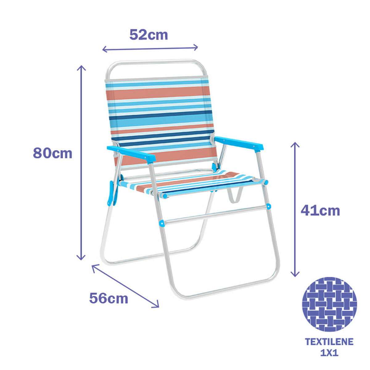 Hopfällbar Stol Marbueno Multicolour 52 x 80 x 56 cm - finns hos Aktivcamping
