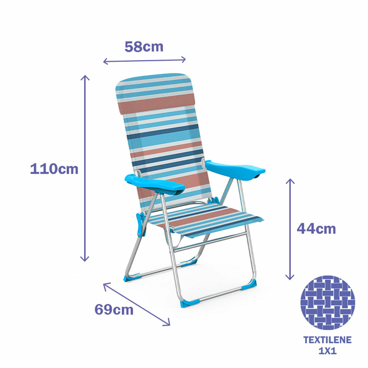 Hopfällbar Stol Marbueno Multicolour 60 x 110 x 60 cm - finns hos Aktivcamping