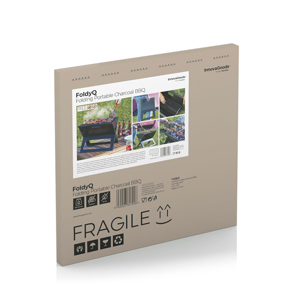 Hopfällbar bärbar kolgrill för FoldyQ - finns hos Aktivcamping