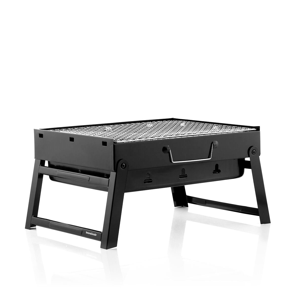 Hopfällbar bärbar kolgrill för användning med träkol BearBQ InnovaGoods finns hos Aktivcamping