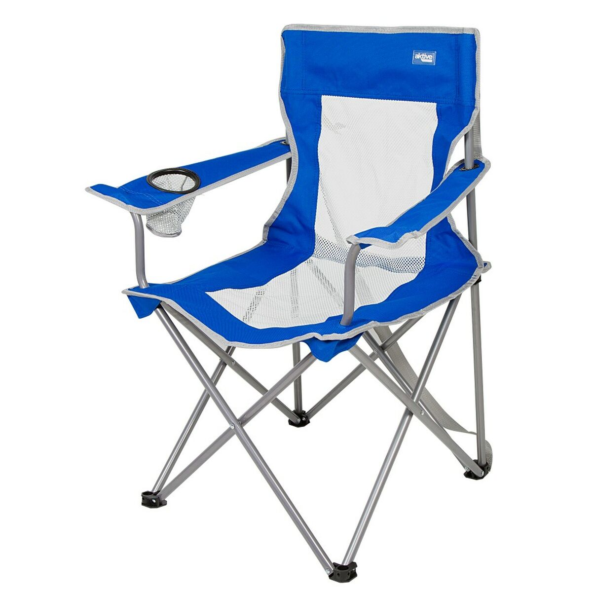 Hopfällbar campingstol Aktive Blå Grå 46 x 82 x 46 cm (4 antal) finns hos Aktivcamping