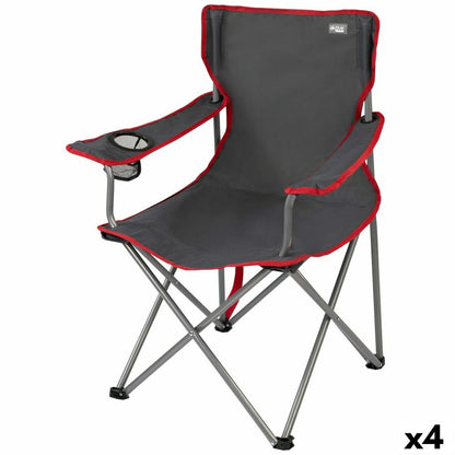 Hopfällbar campingstol Aktive Mörkgrå 45 x 82 x 47 cm (4 antal) finns hos Aktivcamping