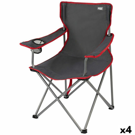 Hopfällbar campingstol Aktive Mörkgrå 45 x 82 x 47 cm (4 antal) finns hos Aktivcamping