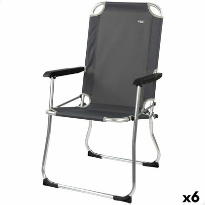 Hopfällbar campingstol Aktive Mörkgrå 45 x 91 x 47 cm (6 antal) finns hos Aktivcamping