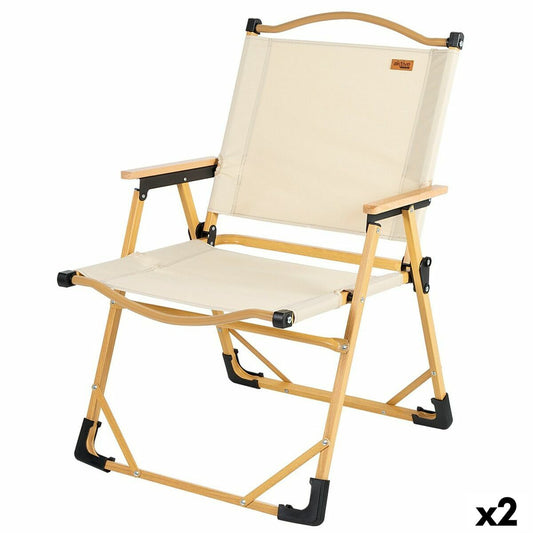 Hopfällbar campingstol Aktive Sabana Jord 47 x 77 x 51 cm (2 antal) finns hos Aktivcamping