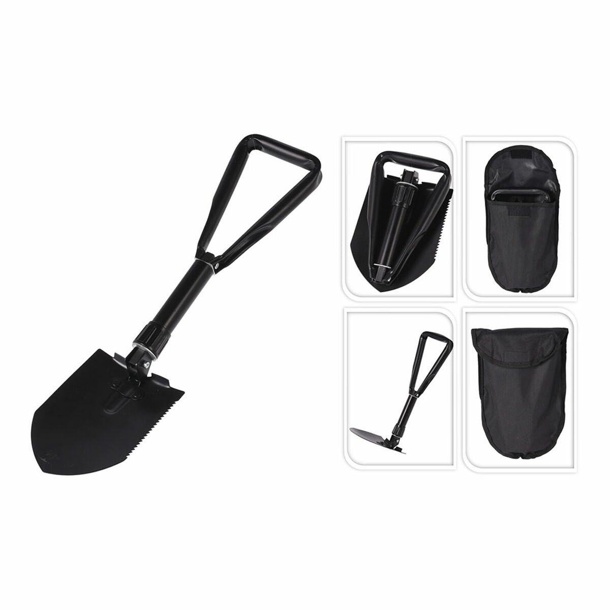 Hopfällbar spade Svart Metall finns hos Aktivcamping