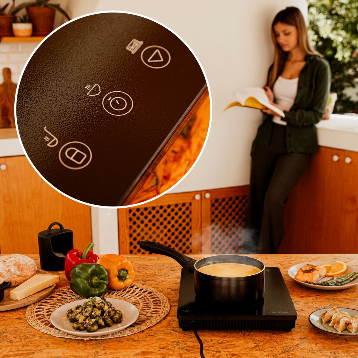 Induktionshäll Cecotec Full Magma Slim 2000 W Svart - finns hos Aktivcamping
