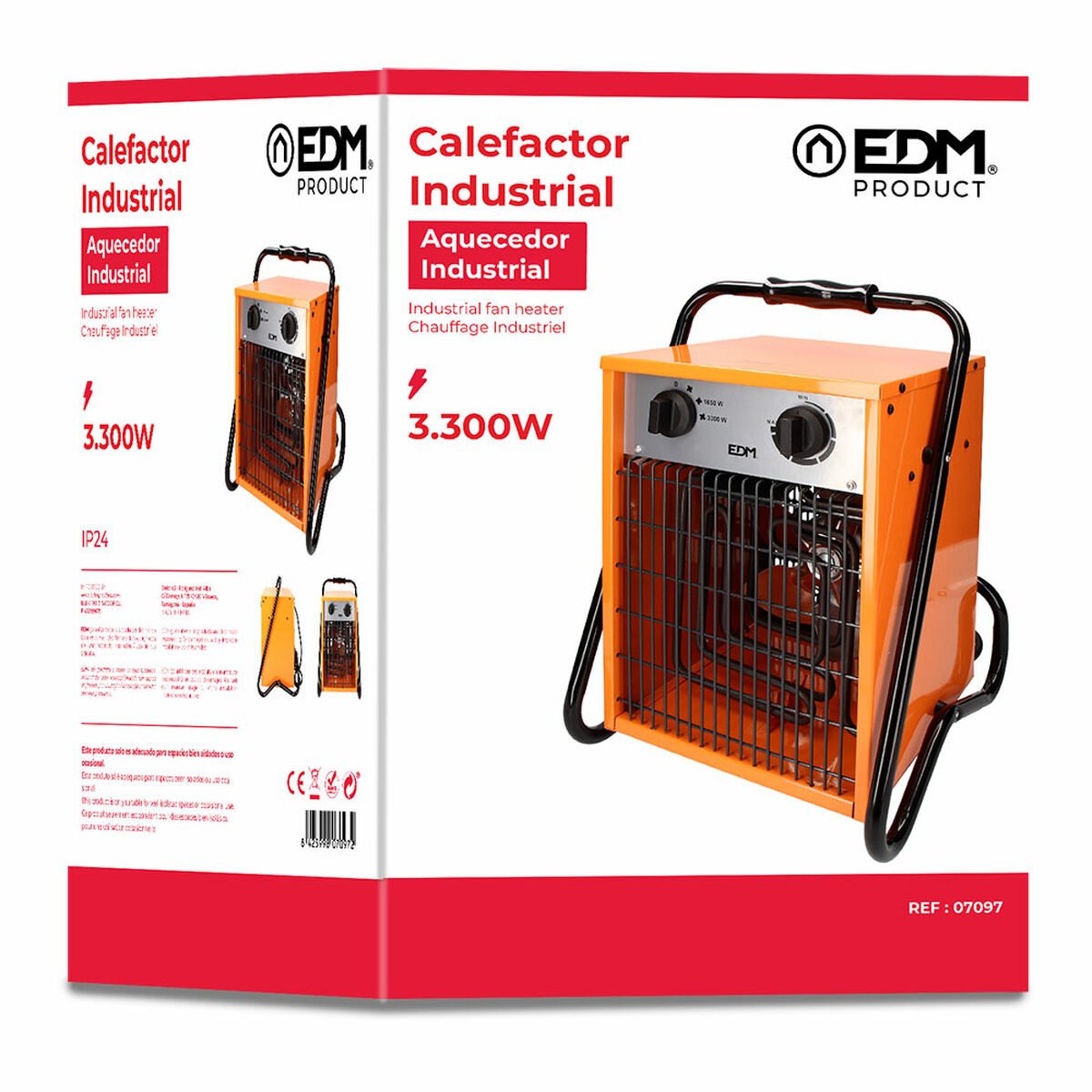 Industriell värmare EDM 07097 Industry Series Orange 3300 W finns hos Aktivcamping