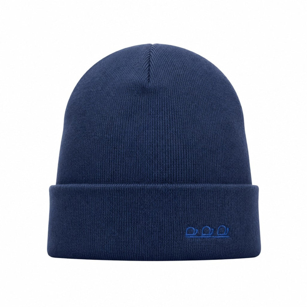 ORTLES Unisex Mössa Stickad Blå Made in Italy Varm Stilren
