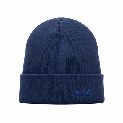 ORTLES Unisex Mössa Stickad Blå Made in Italy Varm Stilren