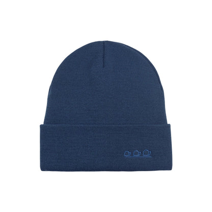 ORTLES Unisex Mössa Stickad Blå Made in Italy Varm Stilren
