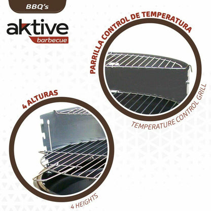Kolgrill med hjul Aktive 51 x 51 x 82 cm Svart finns hos Aktivcamping