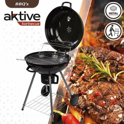 Kolgrill med hjul Aktive 57 x 86 cm Svart finns hos Aktivcamping