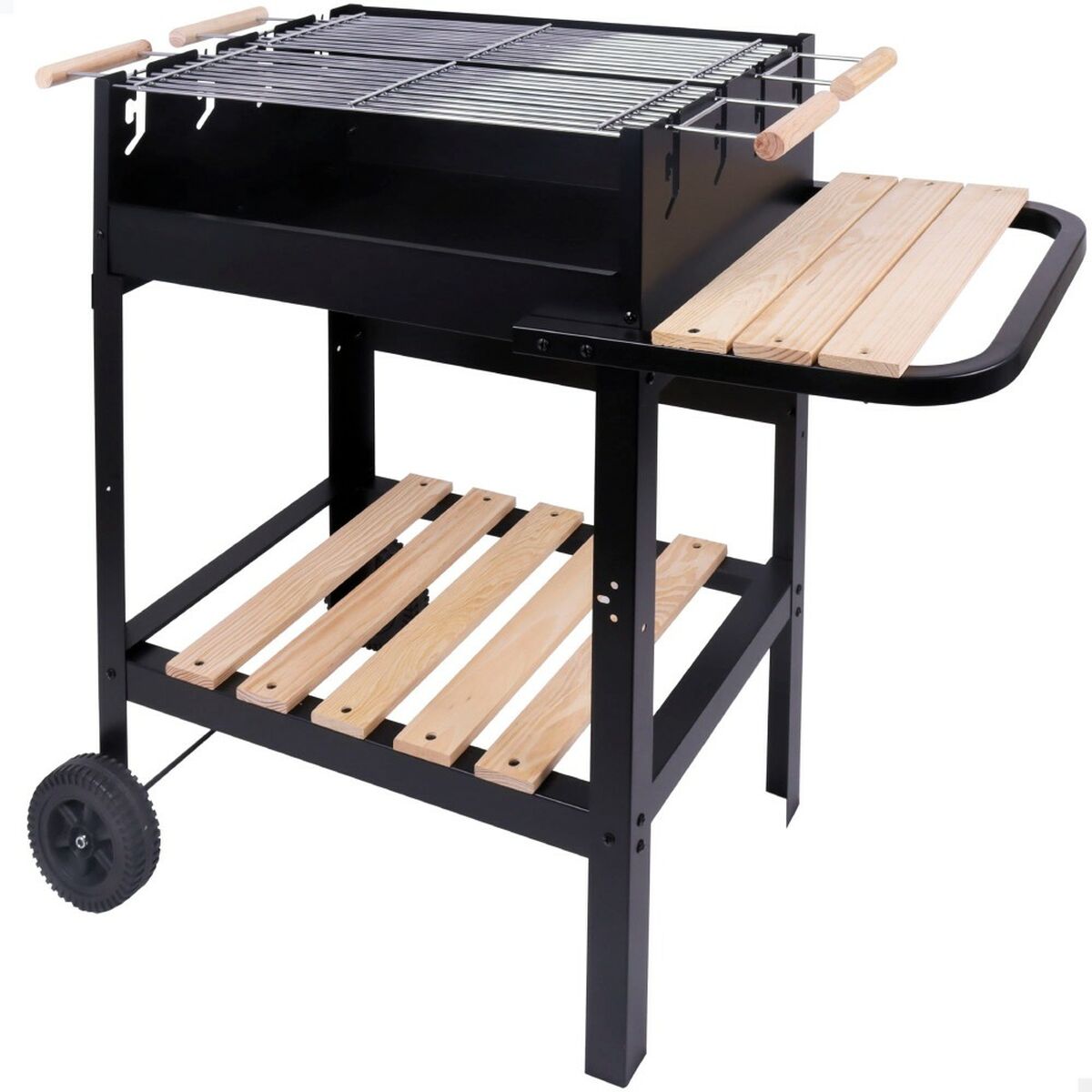 Kolgrill med hjul Aktive Emaljerad metall 100,5 x 88,5 x 40 cm Svart - finns hos Aktivcamping