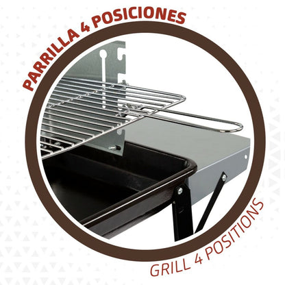 Kolgrill med hjul Aktive Emaljerad metall 90 x 85 x 32 cm finns hos Aktivcamping