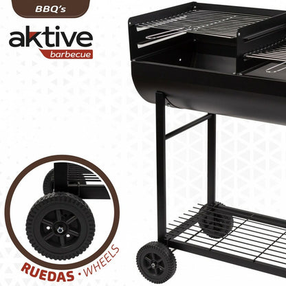Kolgrill med hjul Aktive Plast Emaljerad metall 97 x 96 x 42 cm Svart finns hos Aktivcamping