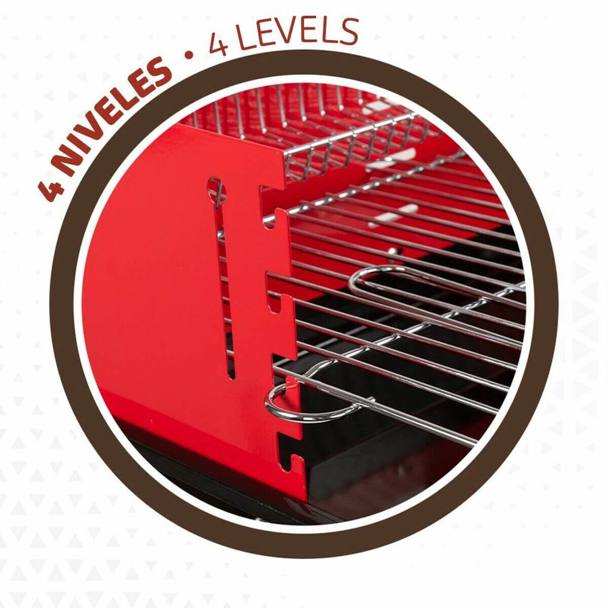 Kolgrill med hjul Aktive Rektangulär Röd finns hos Aktivcamping