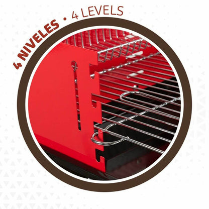 Kolgrill med hjul Aktive Rektangulär Röd finns hos Aktivcamping