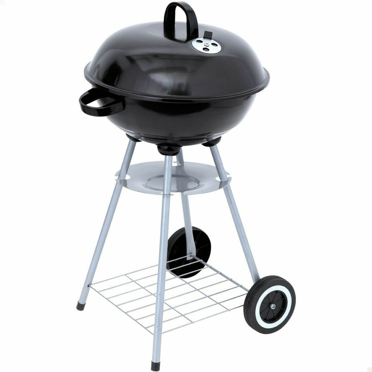 Kolgrill med hjul Aktive Rund Svart Med lock finns hos Aktivcamping