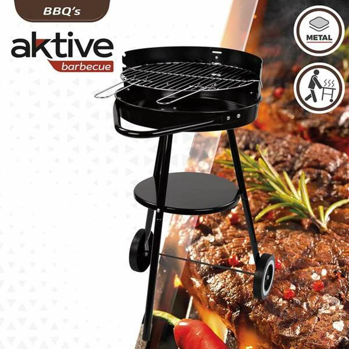 Kolgrill med hjul Aktive Svart finns hos Aktivcamping