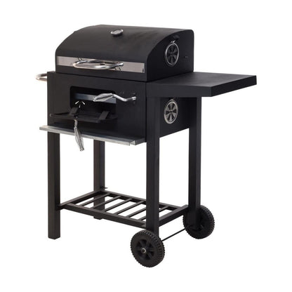 Kolgrill med lock och hjul 48,5 x 36 x 96 cm Svart finns hos Aktivcamping