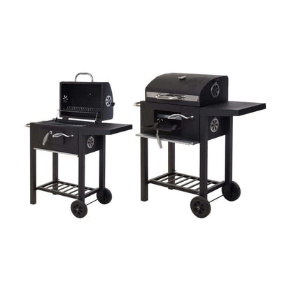 Kolgrill med lock och hjul 48,5 x 36 x 96 cm Svart finns hos Aktivcamping